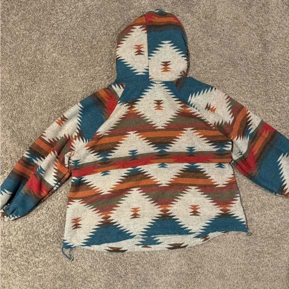 Main Strip Heavy Weight Aztec Print Quarter Zip Hoodie Plus Size 2XL Like New - Picture 2 of 4